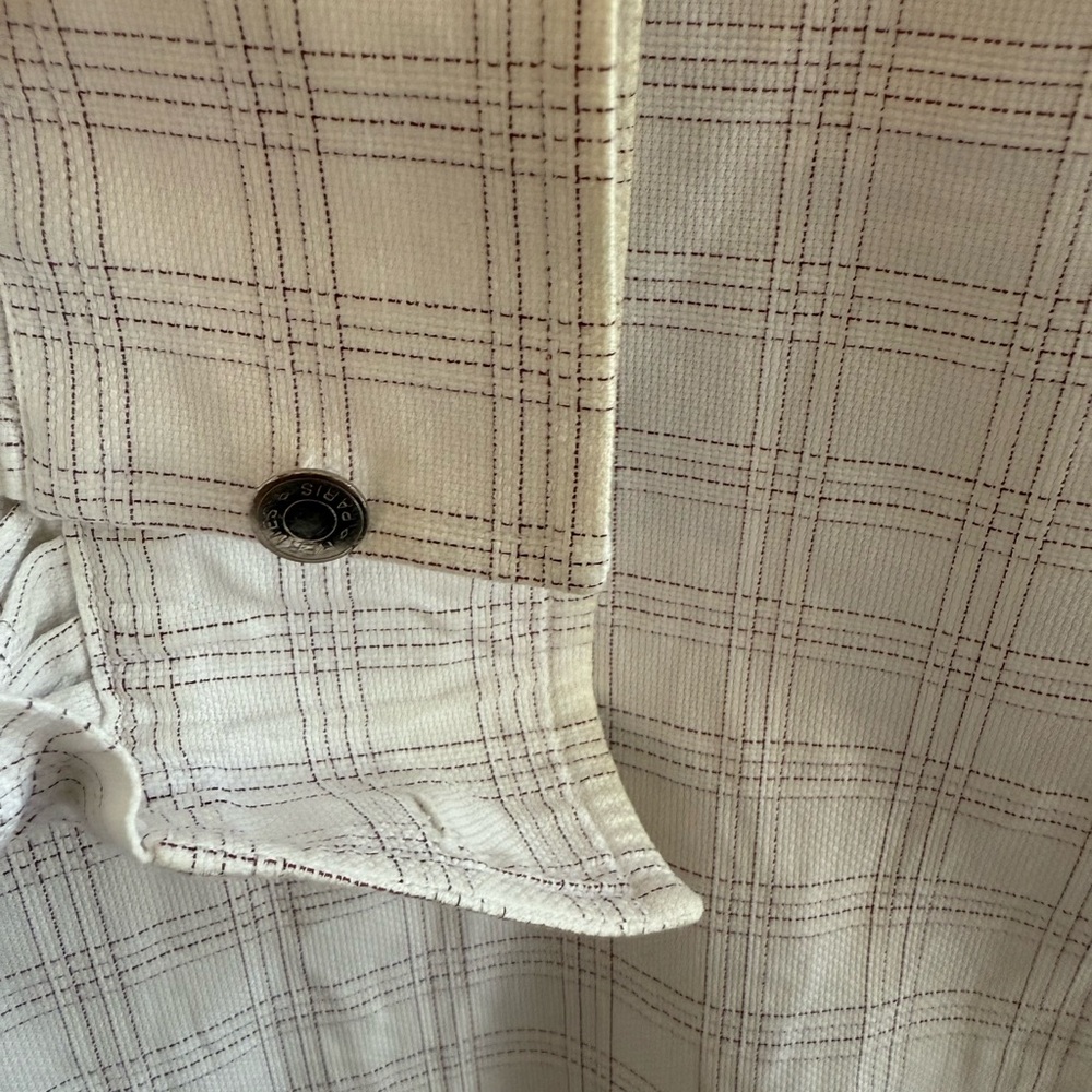 Men's Hermes White Checkered Shirt - Picture 5 of 11